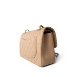 Beige Clair Caviar Quilted Classic Flap Small Gold Hardware - Image 3