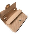 Beige Clair Caviar Quilted Classic Flap Small Gold Hardware - Image 9