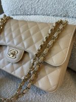 Beige Clair Caviar Quilted Jumbo Classic Flap LGHW - Image 4