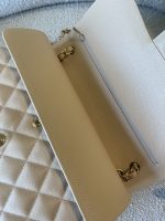 Beige Clair Caviar Quilted Jumbo Classic Flap LGHW - Image 9