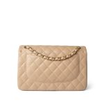 Beige Clair Caviar Quilted Jumbo Classic Flap Gold Hardware - Image 7