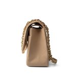 Beige Clair Caviar Quilted Jumbo Classic Flap Gold Hardware - Image 3