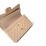 Beige Clair Caviar Quilted Jumbo Classic Flap Gold Hardware - Image 15