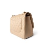 Beige Clair Caviar Quilted Jumbo Classic Flap Gold Hardware - Image 8