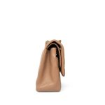 Dark Beige / Caramel Lambskin Quilted Jumbo Classic Flap Light Gold Hardware - Image 2