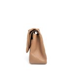 Dark Beige / Caramel Lambskin Quilted Jumbo Classic Flap Light Gold Hardware - Image 3