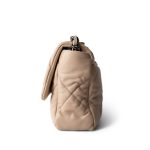 Light Beige Goatskin Quilted 19 Flap Large Mixed Hardware - Image 10
