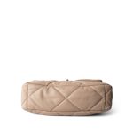 Light Beige Goatskin Quilted 19 Flap Large Mixed Hardware - Image 7