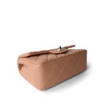 Light Caramel Quilted Mini Rectangular Silver Hardware - Image 8