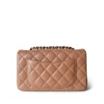 Light Caramel Quilted Mini Rectangular Silver Hardware - Image 3