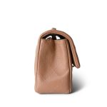 Light Caramel Quilted Mini Rectangular Silver Hardware - Image 4