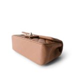 Light Caramel Quilted Mini Rectangular Silver Hardware - Image 6