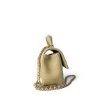 Pastel Yellow Lambskin Quilted Mini Top Handle Light Gold Hardware - Image 5