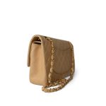 Vintage Beige Lambskin Quilted Classic Flap Medium Gold Hardware - Image 8