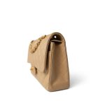 Vintage Beige Lambskin Quilted Classic Flap Medium Gold Hardware - Image 3