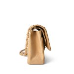 Vintage Beige Lambskin Quilted Classic flap Medium Gold Hardware - Image 3