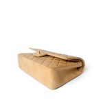 Vintage Beige Lambskin Quilted Classic flap Medium Gold Hardware - Image 9