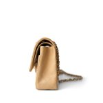 Vintage Beige Lambskin Quilted Classic flap Medium Gold Hardware - Image 10
