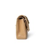 Vintage Beige Lambskin Quilted Classic Flap Medium Gold Hardware - Image 17