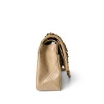 Vintage Dark Beige Lambskin Quilted Classic Flap Medium Gold Hardware - Image 8