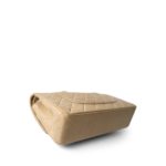 Vintage Dark Beige Lambskin Quilted Classic Flap Medium Gold Hardware - Image 12