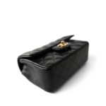 15B Black Caviar Quilted Mini Rectangular Flap Aged Gold Hardware - Image 9