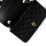 15B Black Caviar Quilted Mini Rectangular Flap Aged Gold Hardware - Image 11