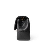 16C Black Caviar Quilted Mini Rectangular Single Flap Antique Gold Hardware - Image 3