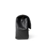 16C Black Caviar Quilted Mini Rectangular Single Flap Antique Gold Hardware - Image 6