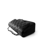18C Black Glittery Caviar Quilted Mini Rectangular Flap - Image 5