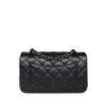 18C Black Glittery Caviar Quilted Mini Rectangular Flap - Image 2