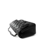 18C Black Glittery Caviar Quilted Mini Rectangular Flap - Image 8