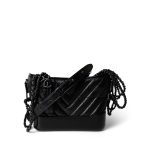19B So Black Aged Calfskin Chevron Small Hobo Gabrielle Bag - Image 5