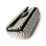 19S Pearl On Flap Mini Rectangular Bag Light Gold Hardware - Image 5