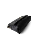21C Black Lambskin Quilted Chanel Chain Single Flap Shoulder Bag Light Gold Hardware - Image 3