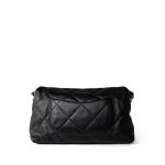 21C Black Lambskin Quilted Chanel Chain Single Flap Shoulder Bag Light Gold Hardware - Image 5