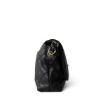 21C Black Lambskin Quilted Chanel Chain Single Flap Shoulder Bag Light Gold Hardware - Image 4