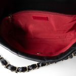 21C Black Lambskin Quilted Chanel Chain Single Flap Shoulder Bag Light Gold Hardware - Image 12