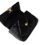21P Black Lambskin Quilted 19 Flap Small Mixed Hardware - Image 10