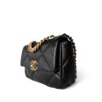 21P Black Lambskin Quilted 19 Flap Small Mixed Hardware - Image 3