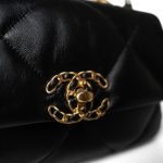 21P Black Lambskin Quilted 19 Flap Small Mixed Hardware - Image 9