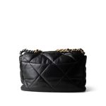 22P Black Lambskin Quilted Large 19 Flap Mixed Hardware - Image 10