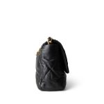 22P Black Lambskin Quilted Large 19 Flap Mixed Hardware - Image 7