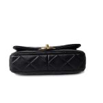 22P Enamel Quilted Pending CC Small Square Flap Black Lambskin - Image 2