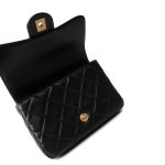 22P Enamel Quilted Pending CC Small Square Flap Black Lambskin - Image 6