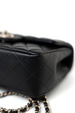 23A Black Lambskin Mini Top Handle Light Gold Hardware - Image 8