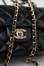23A Black Lambskin Mini Top Handle Light Gold Hardware - Image 9