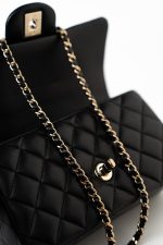 23A Black Lambskin Mini Top Handle Light Gold Hardware - Image 12