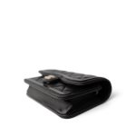 23B Black Lambskin Quilted O Phone Holder With Chain - Image 13