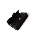 23B Black Lambskin Quilted O Phone Holder With Chain - Image 4